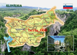 Slovenia Country Map New Postcard * Carte Geographique * Landkarte - Slowenien