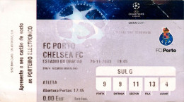 Fußball Eintrittskarte Ticket FC Porto Vs Chelsea FC London 25. 11. 2009 Oporto Portugal England UEFA Europacup Football - Tickets - Entradas