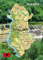 Albania Country Map New Postcard * Carte Geographique * Landkarte - Albanien
