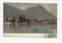 Lago Di Lugano - Ponte Di Melide ( Societa Navigazione E Ferrovie) Viaggiata 1907 Interessante Annullo Franco Retro - Melide
