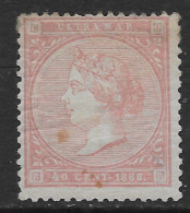 Spanish Colonies 1868 Spanish West Indies Queen Isabella II C40 Mi N.29 MH * - Autres & Non Classés