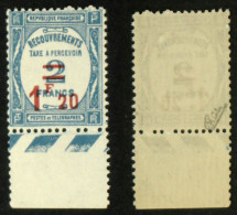 N° TAXE 64 1,20F/2F BLEU TB Neuf N** Cote 135€ Signé Calves - 1859-1959 Neufs