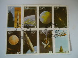 OMAN STATE  USED BLOCK OF 8    SPACE PLANET  1977 - Other & Unclassified