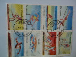 DHUFAR USED BLOCK OF 8  OLYMPIC GAMES MUNICH 1972 - Estate 1972: Monaco