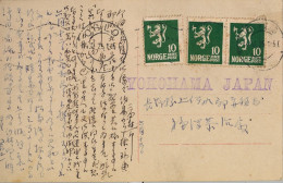 1925 NORUEGA , OSLO - YOKOHAMA ( JAPÓN ) , T.P. CIRCULADA , KRISTIANIA EKEBERGBANEN , TRANVIA - Covers & Documents