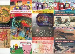 33  Phone Cards Singapore Prepaid Cards Nice Thematik - Singapore
