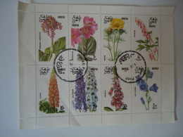 DHUFAR USED SHEET PLANTS FLOWERS 1977 - Autres & Non Classés