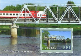 Latvia Lettland Lettonie 2007 Train On The Bridge Railway Block MNH - Latvia