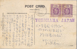 1925 CEYLON , COLOMBO - YOKOHAMA ( JAPÓN ) , T.P. CIRCULADA , YV. 208 - TEMPLE OF THE HOLY TOOTH , KANDY - Ceylon (...-1947)