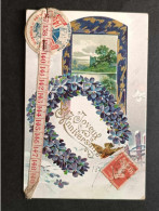 Fête Voeux - Joyeux Anniversaire - Mettre - Fer à Cheval En Fleur - Carte Postale Ancienne - Geburtstag