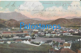 226893 PORTUGAL CABO VERDE SAO VICENTE MINDELLO VIEW PANORAMA BREAK CIRCULATED TO ARGENTINA POSTAL POSTCARD - Autres & Non Classés