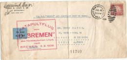 ETATS UNIS USA 20C LETTRE COVER AIR MAIL KATAPLUTE D BREMEN NEW YORK 1929 TO GERMANY AEROPLANE - 1c. 1918-1940 Brieven