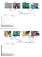 Norway Norge 1997 350th Anniversary Of Norwegian Post (III):Sign Thor Heyerdahl And Enzo Finger 1249 - 1256  FDC - Storia Postale