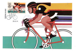 ETATS-UNIS - UNITED STATES - 1984 - CARTE MAXIMUM - MAXIMUM CARD - CYCLISME - BICYCLING - VELO - BICYCLE - - Cartes-Maximum (CM)