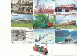 10 X Japan Thematik Cards Tickets Eisenbahn Zug Train - Eisenbahnen