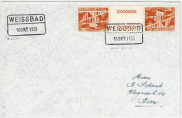 Schweiz 1950, Brief Weissbad - Bern, Kehrdruck Mit Zwischensteg Technik Und Landschaft Bahnstationstempel - Covers & Documents