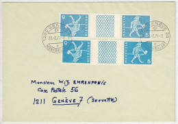 Schweiz 1971, Brief Genève, Kehrdrucke Mit Zwischensteg Postgeschichtliche Motive - Covers & Documents