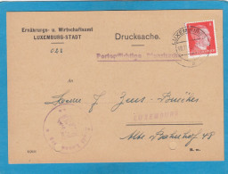 ERNÄHRUNGS- U. WIRTSCHAFTSAMT LUXEMBURG-STADT. - 1940-1944 Occupation Allemande