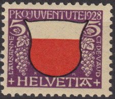 1928 Schweiz / Pro Juventute ** Zum:CH J45, Mi:CH 229, Yt:CH 231, Lausanne, Wappen - Unused Stamps