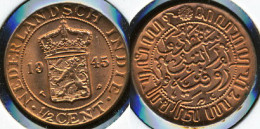 Netherlands East-Indies 1/2 Cent. 1945 (Coin KM#314.2. Unc) - Provincial Coinage