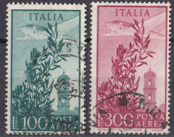 ITALIA - 1955/1959 - Serie Completa Usata Formata Da 2 Valori: Yvert Posta Aerea 136/137. - Luchtpost
