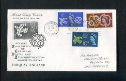 "GROSSBRITANIEN" 1961, Mi. 346-348 FDC (L1085) - 1952-1971 Dezimalausgaben (Vorläufer)