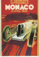 Grand Prix  Monaco 1930  -  Publicité D'epoque -  Illustrateur Falcucci  - Original  La Cigogne Edition   -  CPSM - Grand Prix / F1