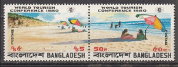 1980 Bangladesh World Tourism Conference Boat Surfing Sea Beach Sports Umbrella 2v Se-tenant MNH - Hotel- & Gaststättengewerbe