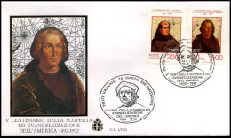 Vaticaan - FDC - V Cent. Della Scoperta Dell'America 1492-1992                  - FDC