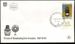 Israël - FDC - 50 Years Of Broadcasting From Jerusalem                                - FDC