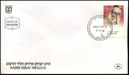 Israël - FDC - Rabbi Isaac Herzog                                         - FDC