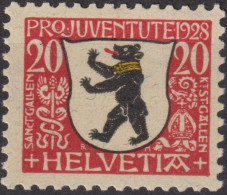 1928 Schweiz / Pro Juventute ** Zum:CH J47, Mi:CH 231, Yt:CH 233, St. Gallen, Wappen - Neufs