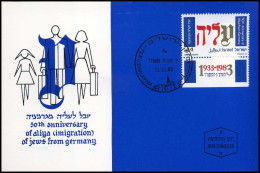 Israël - MK - 50th Anniversary Of Aliya Of Jews From Germany                                - Maximum Cards