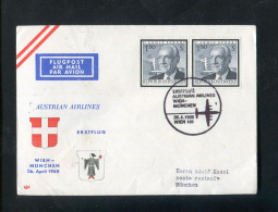 "OESTERREICH" 1965, AUA-Erstflugbrief "Wien-Muenchen" (L1093) - Primi Voli