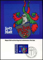 Liechtenstein  -  MK  -  Wappen  Peter Matt                                 - Cartes-Maximum (CM)