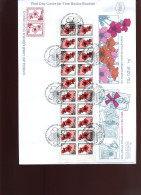 Israel  -  FDC  -  Booklet, Tête-bèche Stamps, Bloemen                                  - FDC