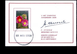 België - Gentse Floraliën : 1316 Getekend E. Anseele, Minister                      - Covers & Documents