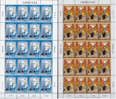 Faroe Islands MNH Pair In Sheetlets - Weihnachten