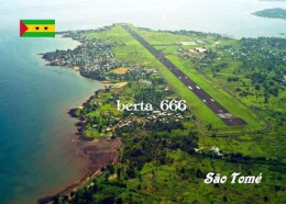 Principe Island Aerial View Sao Tome Runway New Postcard - Sao Tome Et Principe