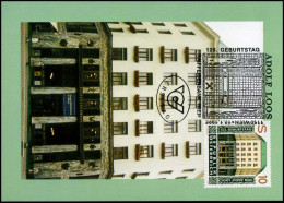 Oostenrijk - MK - Adolf Loos, Architekt - Maximumkarten (MC)