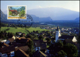  Liechtenstein - MK -  Dorfansicht : Triesen - Maximumkaarten