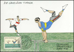 Liechtenstein - MK -  Olympische Sommerspiele 1988 Seoul - Cartoline Maximum