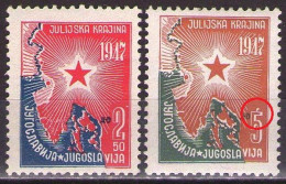 Yugoslavia 1947 Connection Of Istria To Yugoslavia, Mi 527-528 - ERROR - MNH**VF - Unused Stamps