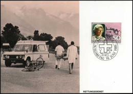  Liechtenstein - MK -  Fürstin Gina, 40 Jahre Präsidentin Des Liechtensteinischen Roten Kreuzes - Maximumkarten (MC)