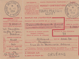 France Cours D'instruction Cours Pratique Orléans Loiret 1954 Mandat Contributions Pour Amende - Instructional Courses