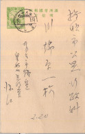 CHINA , MANDCHOUKOUO , MANCHURIA ,  TARJETA ENTERO POSTAL CIRCULADA , CHARIOTS , 2 FEN - Manchuria 1927-33