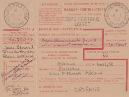 France Cours D'instruction Cours Pratique Orléans Loiret 1954 Mandat Contributions "renseignements Incomplets Exp Avisé" - Corsi Di Istruzione