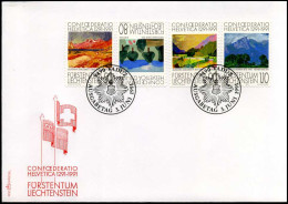 Liechtenstein - FDC -  Confoederatio Helvetica 1291-1991 - FDC