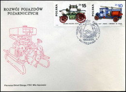 Polen - FDC - Brandweerwagens / Fire Engines - FDC