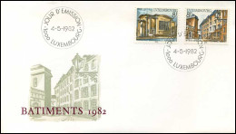 Luxembourg - FDC - Batiments 1982 - FDC